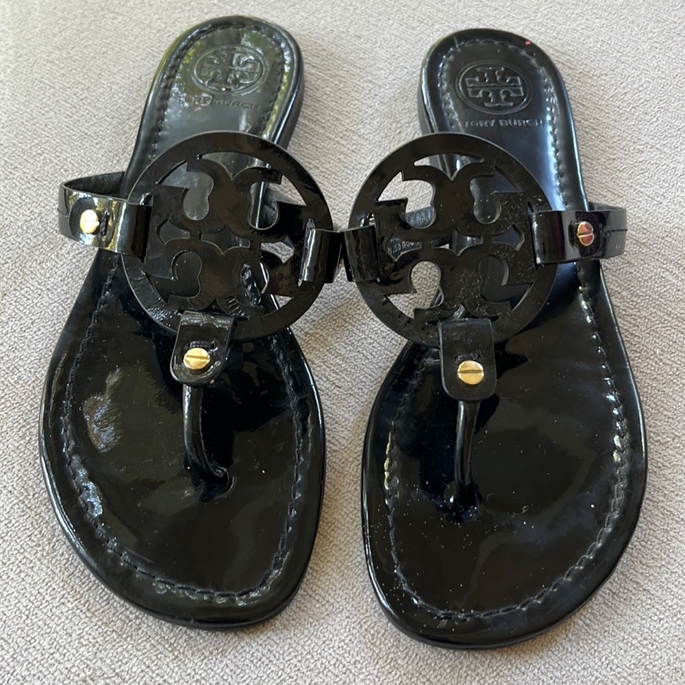 Tory Burch black patent miller size 8.5